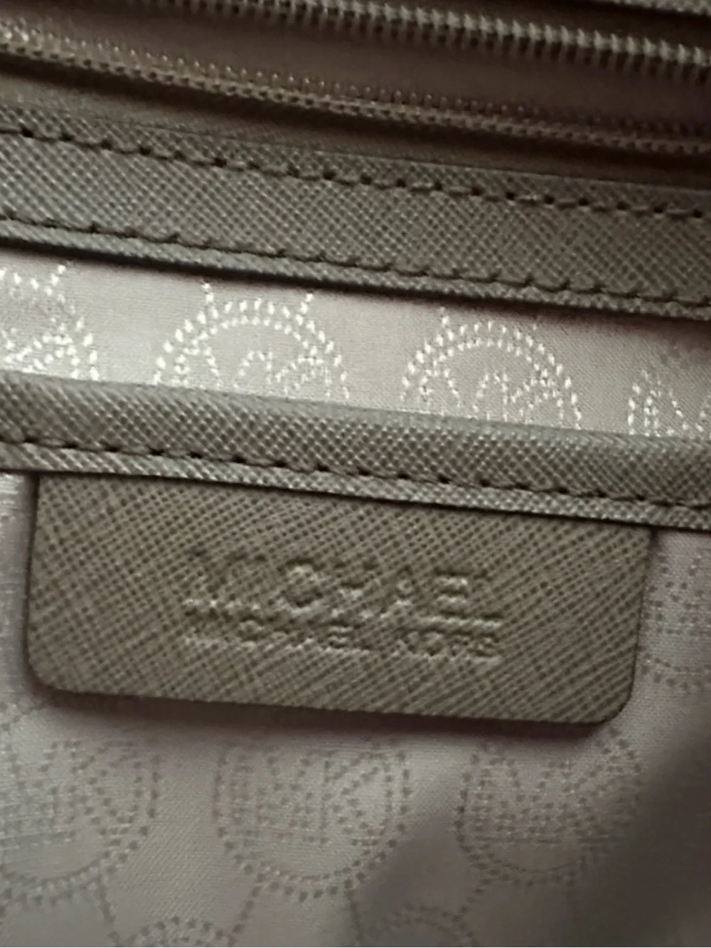 Michael Kors Taupe Saffiano Leather Tote with MK Charm